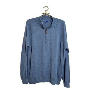 FootJoy Sweater Mens XL Quarter Zip Pullover Golf Performance  Wool‎ Blend Blue